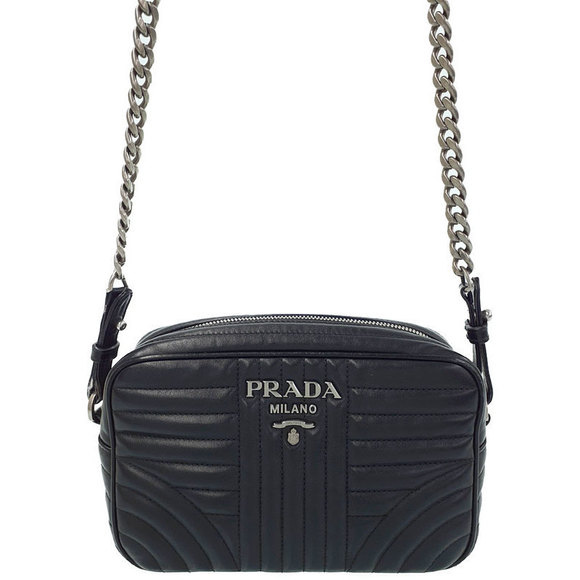 Prada Diagram Leather Chain Shoulder Bag - Picture 1 of 9